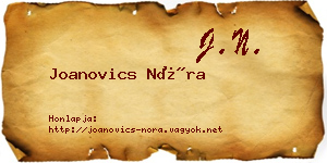 Joanovics Nóra névjegykártya