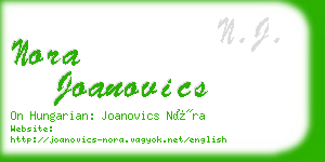 nora joanovics business card